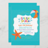 Splish Splash Einladung (Vorne/Hinten)