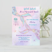 Splish Splash Es ist ein Mermaid Bash-Einladung Einladung (Stehend Vorderseite)