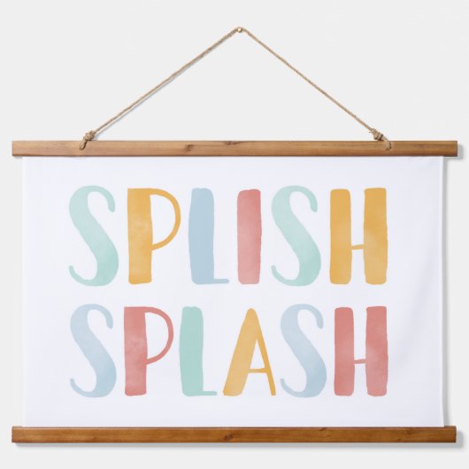 Splish Splash farbenfrohe Kid Badezimmer Dekoratio Wandteppich Mit Holzrahmen (Vorne)