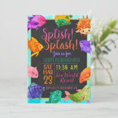 Splish Splash Fisch Geburtstag Bash Einladung (Stehend Vorderseite)