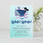 Splish Splash Fisch Geburtstag Bash Einladung (Stehend Vorderseite)