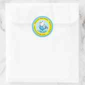 Splish Splash fun Seagull summer Hawaii greetings Runder Aufkleber (Tasche)