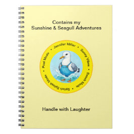 Splish Splash funny summer Seagull vacation memory Notizblock