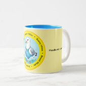 Splish Splash funny summer Seagull vacation Zweifarbige Tasse (VorderseiteRechts)