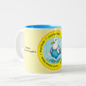 Splish Splash funny summer Seagull vacation Zweifarbige Tasse (Vorderseite Links)
