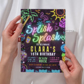 Splish Splash Geburtstag - Poolparty Editable Einladung