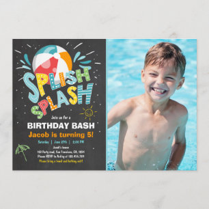 Splish Splash Geburtstagseinladung Pool Party Einladung