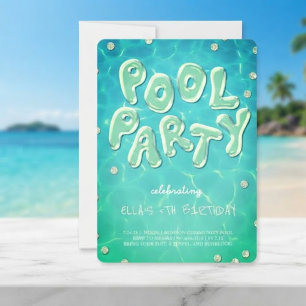 Splish Splash Geburtstagsfeier Poolparty Einladung