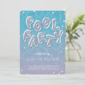 Splish Splash Geburtstagsfeier Poolparty Einladung (Stehend Vorderseite)