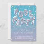 Splish Splash Geburtstagsfeier Poolparty Einladung (Vorderseite)