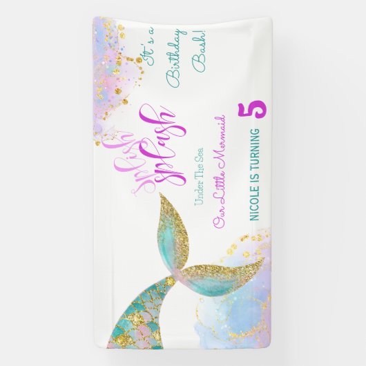 Splish splash Geburtstagsjause Banner (Vertikal)