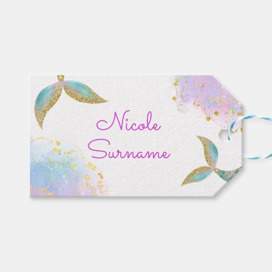 Splish splash Geburtstagsjause Geschenkanhänger (Vorderseite (Horizontal))