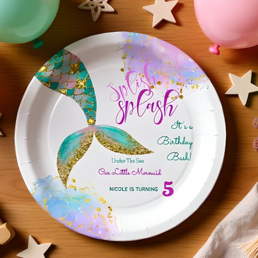 Splish splash Geburtstagsjause Pappteller