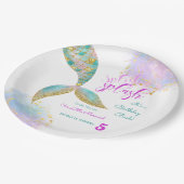 Splish splash Geburtstagsjause Pappteller (Schrägansicht)