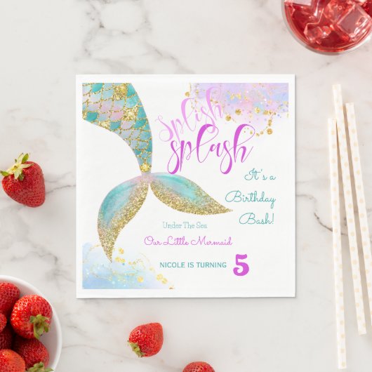 Splish splash Geburtstagsjause Serviette (Beispiel)