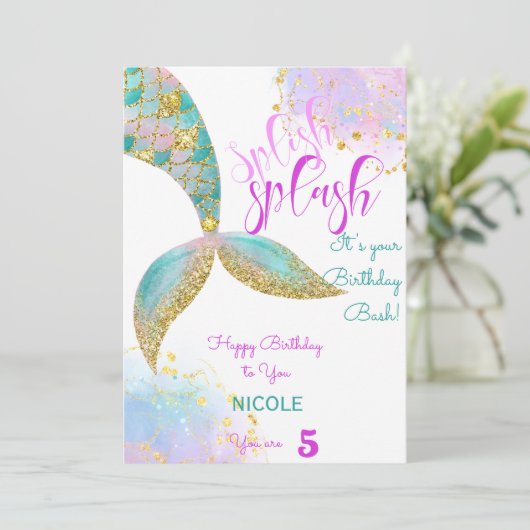 Splish splash Geburtstagskarte Feiertagskarte (Stehend Vorderseite)