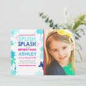 Splish Splash Geburtstagslufthaus Girl Einladung (Stehend Vorderseite)