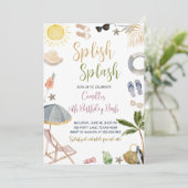Splish Splash Geburtstagsparty Einladung (Stehend Vorderseite)