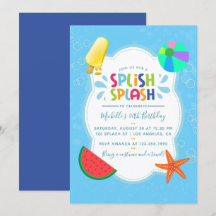 Splish Splash Geburtstagsparty-Einladung Einladung