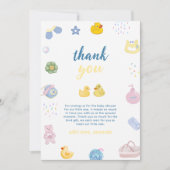 Splish Splash Gummiente Baby Shower   Dankeskarte (Vorderseite)
