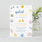 Splish Splash Gummiente Baby Shower   Einladung (Stehend Vorderseite)
