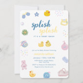 Splish Splash Gummiente Baby Shower   Einladung (Vorderseite)