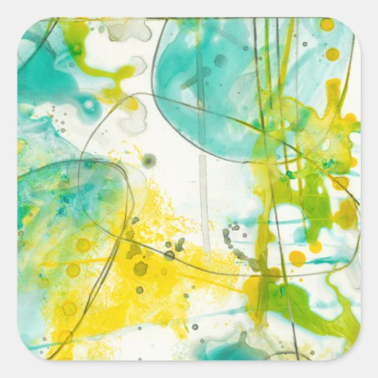 Splish Splash II Quadratischer Aufkleber (Vorderseite)