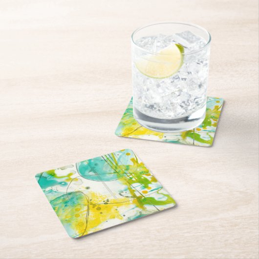 Splish Splash II Rechteckiger Pappuntersetzer (Vor Ort)