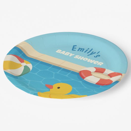 Splish Splash ist ein Baby Bash Baby Shower Pappteller (Schrägansicht)