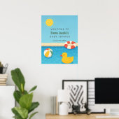 Splish Splash ist ein Baby Bash Baby Shower Willko Poster (Heimbüro)