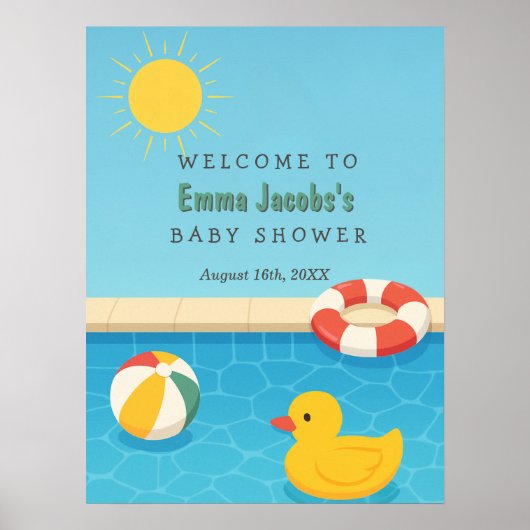 Splish Splash ist ein Baby Bash Baby Shower Willko Poster (Vorne)