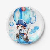 Splish Splash Joy: Nautical Theme Boy Baby Shower Pappteller (Vorderseite)