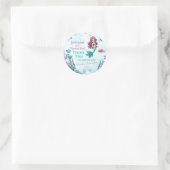 Splish Splash Lila Mermaid Bash Vielen Dank Runder Aufkleber (Tasche)