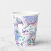 Splish splash magische Meerjungfrau Geburtstagsbas Pappbecher (Vorderseite)