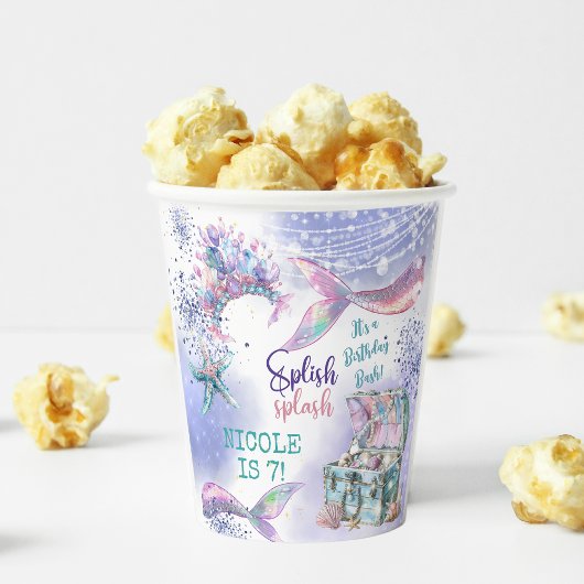 Splish splash magische Meerjungfrau Geburtstagsbas Pappbecher