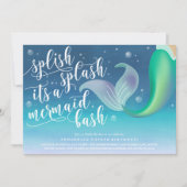 Splish Splash Mermaid Bash Birthday Einladung (Vorderseite)