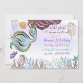 Splish Splash Mermaid Bash Birthday Party Einladung (Vorderseite)