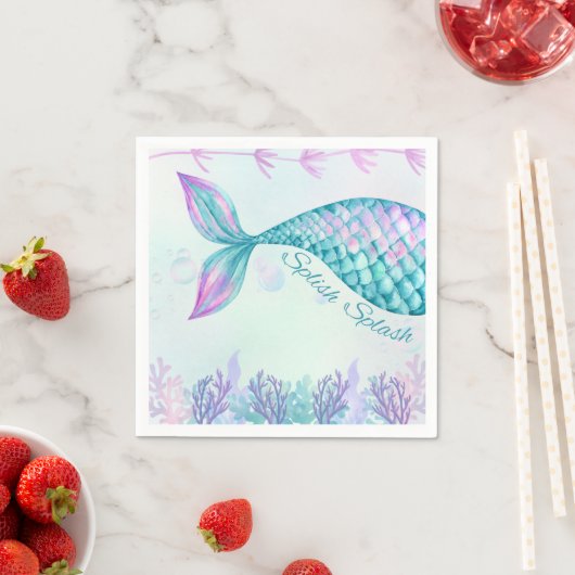 Splish Splash Mermaid Bash Cocktail Napkin Serviette (Beispiel)