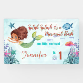 Splish Splash Mermaid Bash Girls 1. Geburtstag Banner