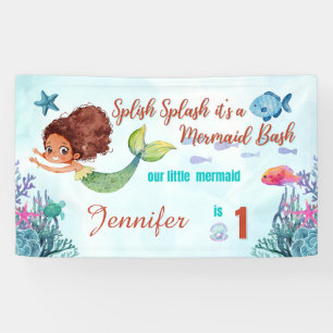 Splish Splash Mermaid Bash Girls 1. Geburtstag Banner