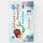 Splish Splash Mermaid Bash Girls 3. Geburtstag Banner (Vertikal)
