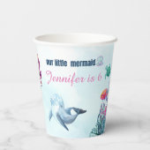 Splish Splash Mermaid Bash jedes Alter Mädchen Geb Pappbecher (Rückseite)