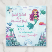 Splish Splash Mermaid Bash Lila Danke Geschenkanhänger (Vorderseite)