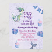 Splish Splash Mermaid Birthday Bash Einladung (Vorne/Hinten)