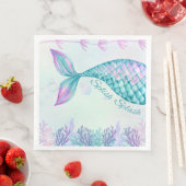Splish Splash Mermaid Birthday Bash Napkin Serviette (Beispiel)