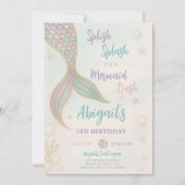 Splish Splash Mermaid Birthday Einladung (Vorderseite)