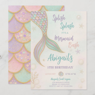 Splish Splash Mermaid Birthday Einladung