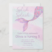 Splish Splash Mermaid Birthday Einladung (Vorderseite)