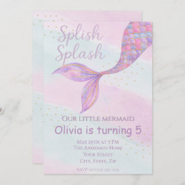 Splish Splash Mermaid Birthday Einladung