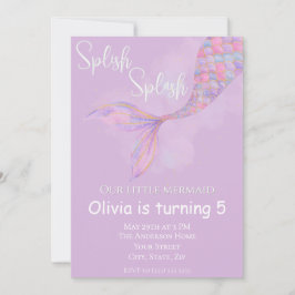 Splish Splash Mermaid Birthday Einladung